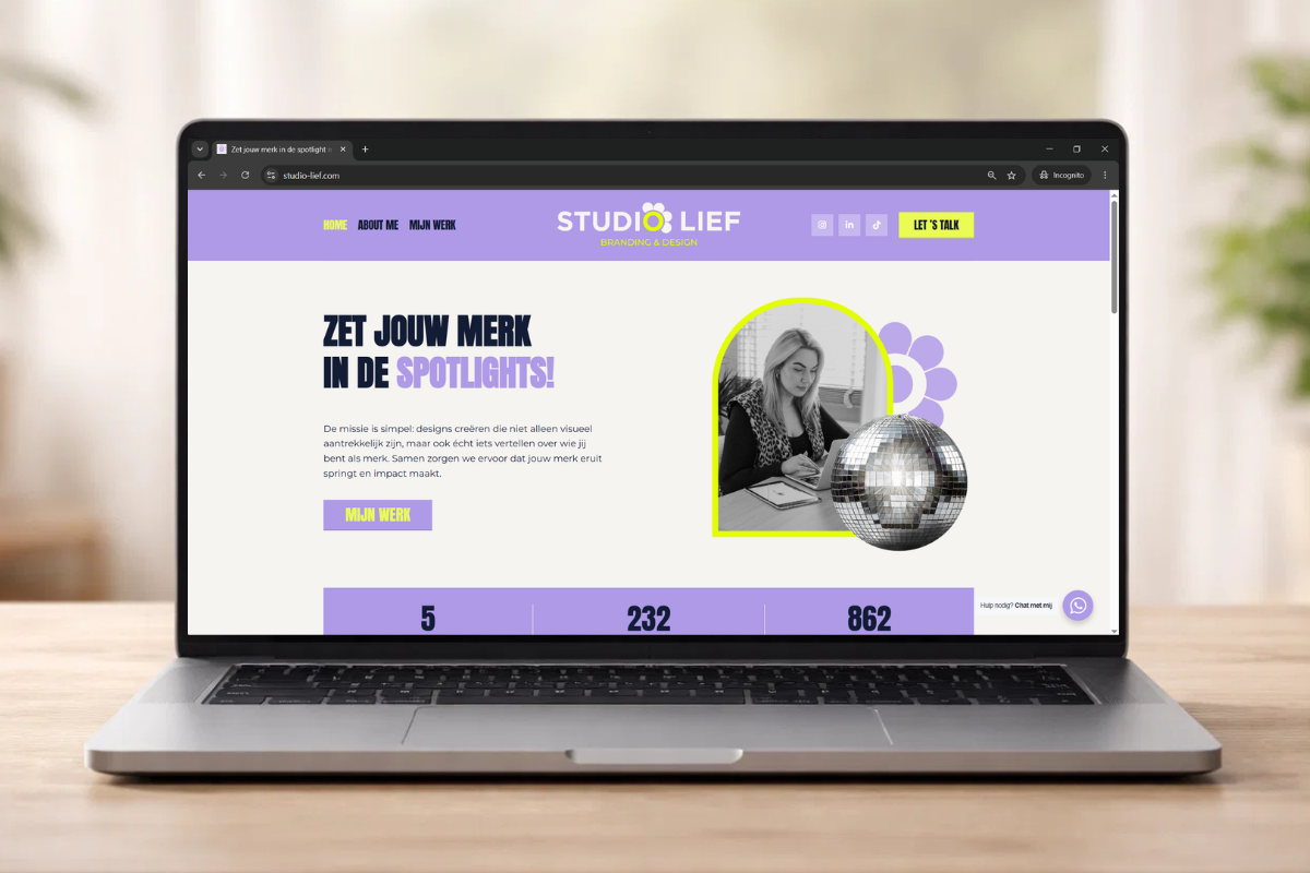 Professionele website voor Studio Lief ontwikkeld door VT-Marketing